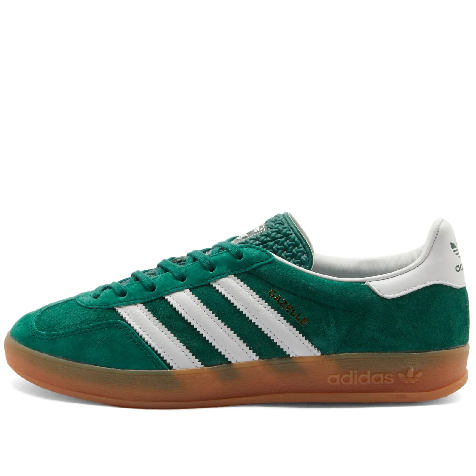 Adidas Gazelle Indoor Sneaker in Collegiate Green, White & Gum 2