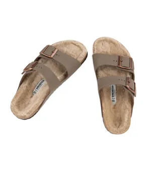 Birkenstock Arizona Shearling Gray/Taupe - Narrow Fit