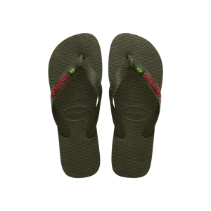 Brasil Logo Flip Flops Tech II By Havaianas, Green Olive