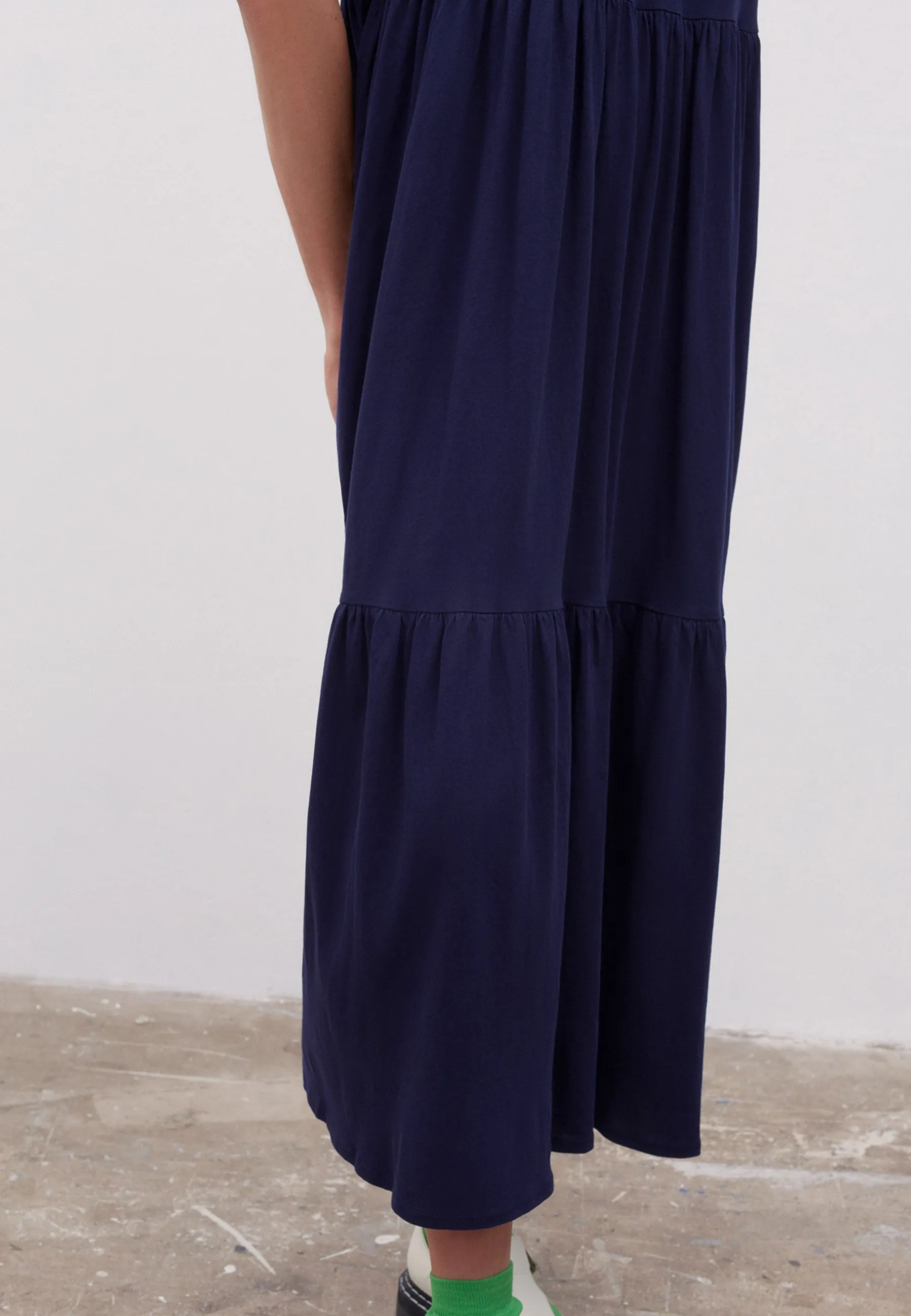 Building Block Tier Dress - navy