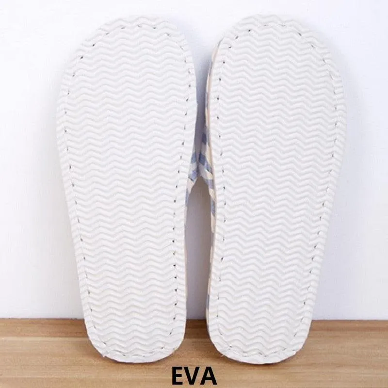 Comfortable Flat Shoes Linen Slippers