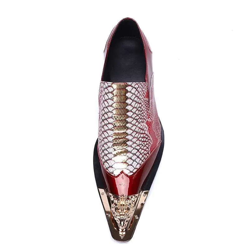 ExoticLuxe Embossed Leather Chic Slip-on Smart Shoes