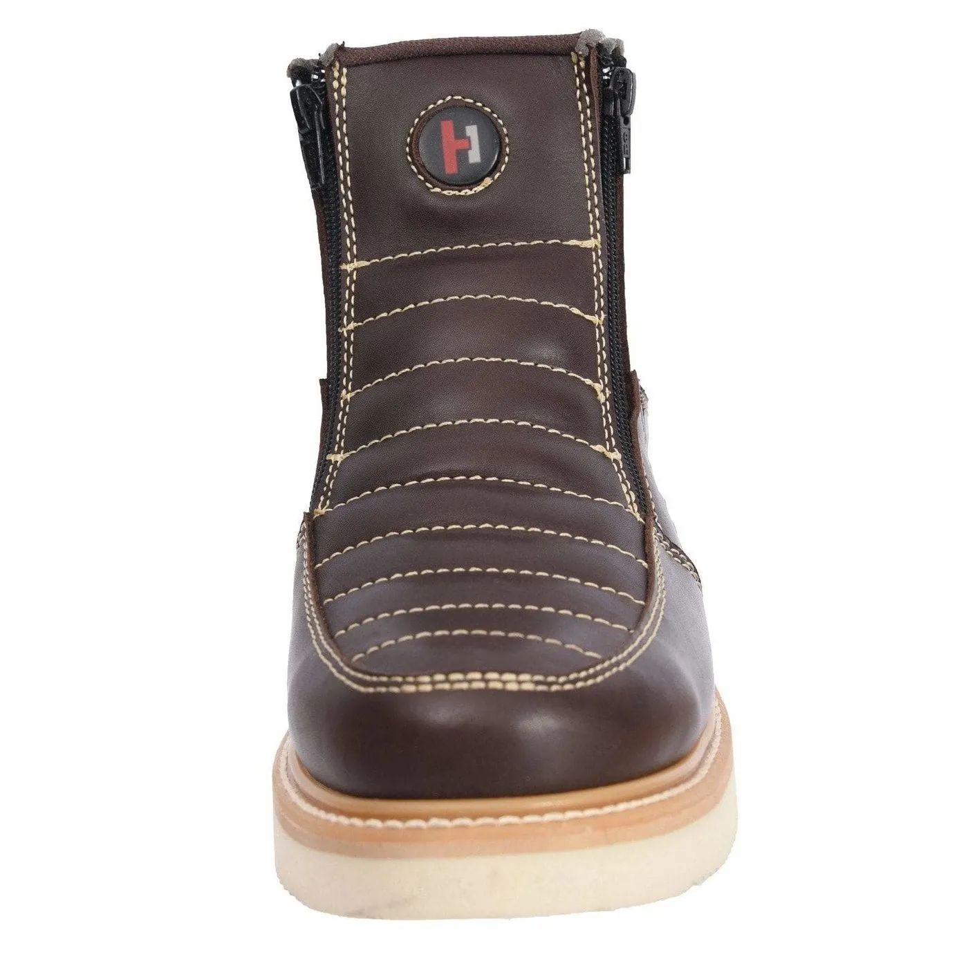 HAMMER 330 BROWN, prime leather, breathable lining, light weight PU sole, oil and slip resistance, Short Boots 6" double Zipper.