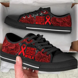 Heart Disease Shoes Awareness Walk Low Top Shoes Canvas Shoes, Best Canvas Shoes, Low Top Sneaker