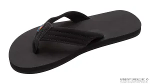 Kids Grombow - Soft Rubber Top Sole with 1" Strap in Black