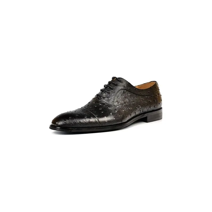 LuxeLeather Exotic Pattern Sophisticated Oxford Dress Shoes