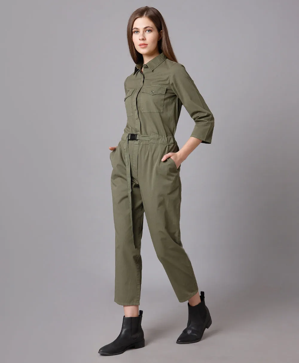 Olive Straight Leg Jumpsuit