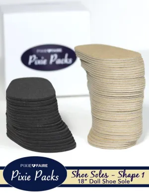 Pixie Packs SHAPE 1 Pre-cut Shoe Soles Black Foam and Chipboard