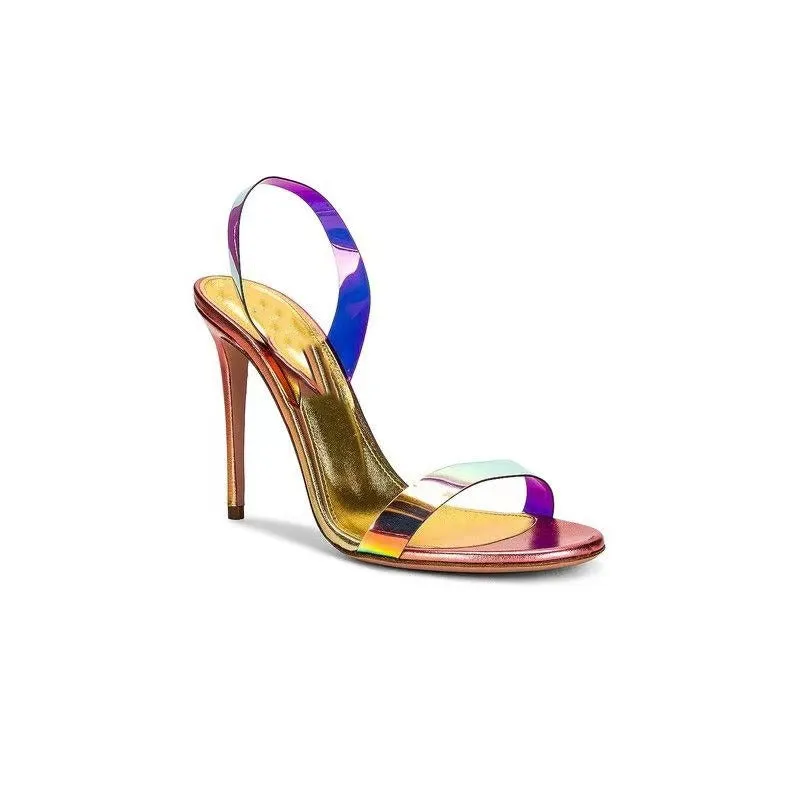 Pre Order:  Round Head Strip Stiletto Sandals