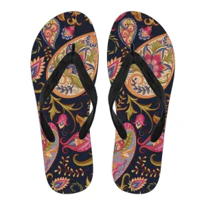 Royal Blue Paisley Men's Flip Flops