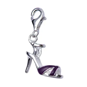 Silver Purple High Heel Charm