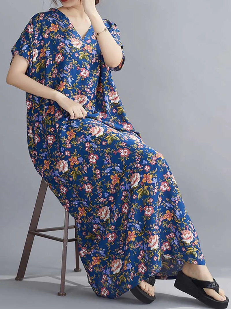 Sounds Of Love Floral Printed Kaftan Dress