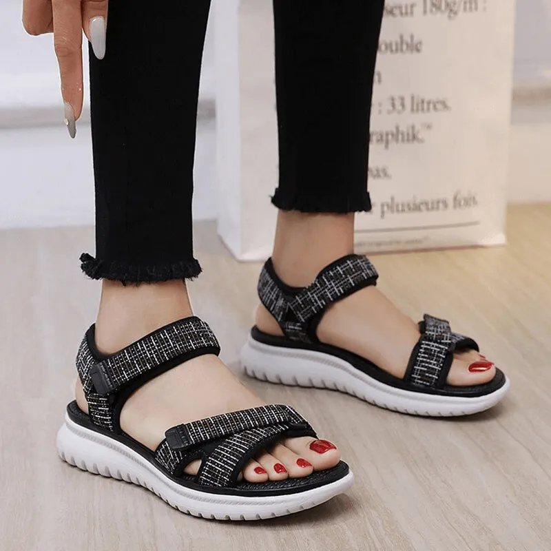 Stylish Sports Soft Sandals with Adjustable Fasteners / Women's Summer Shoes - SF0984