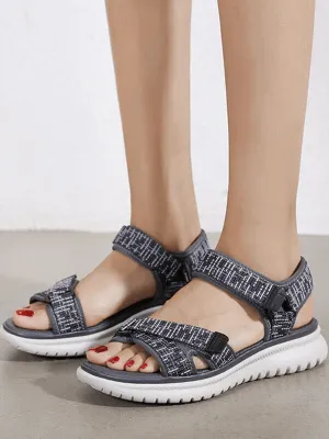 Stylish Sports Soft Sandals with Adjustable Fasteners / Women's Summer Shoes - SF0984