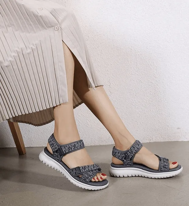 Stylish Sports Soft Sandals with Adjustable Fasteners / Women's Summer Shoes - SF0984